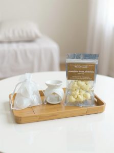 Kit Difusor branco + 3 velas rechaud + Wax Melts (Escolha o aroma)
